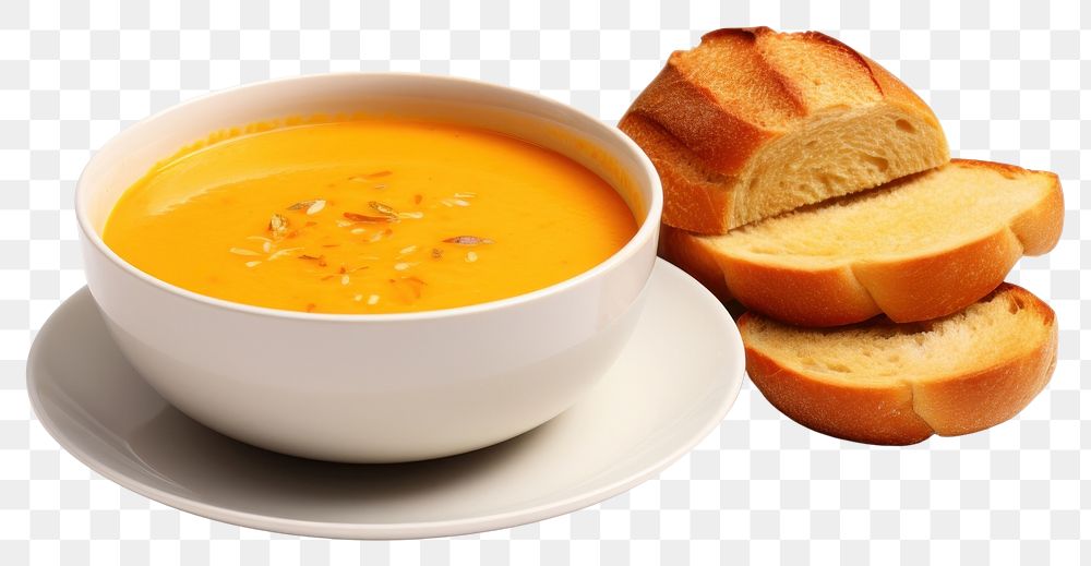 PNG  Bread pumpkin food soup. AI generated Image by rawpixel.
