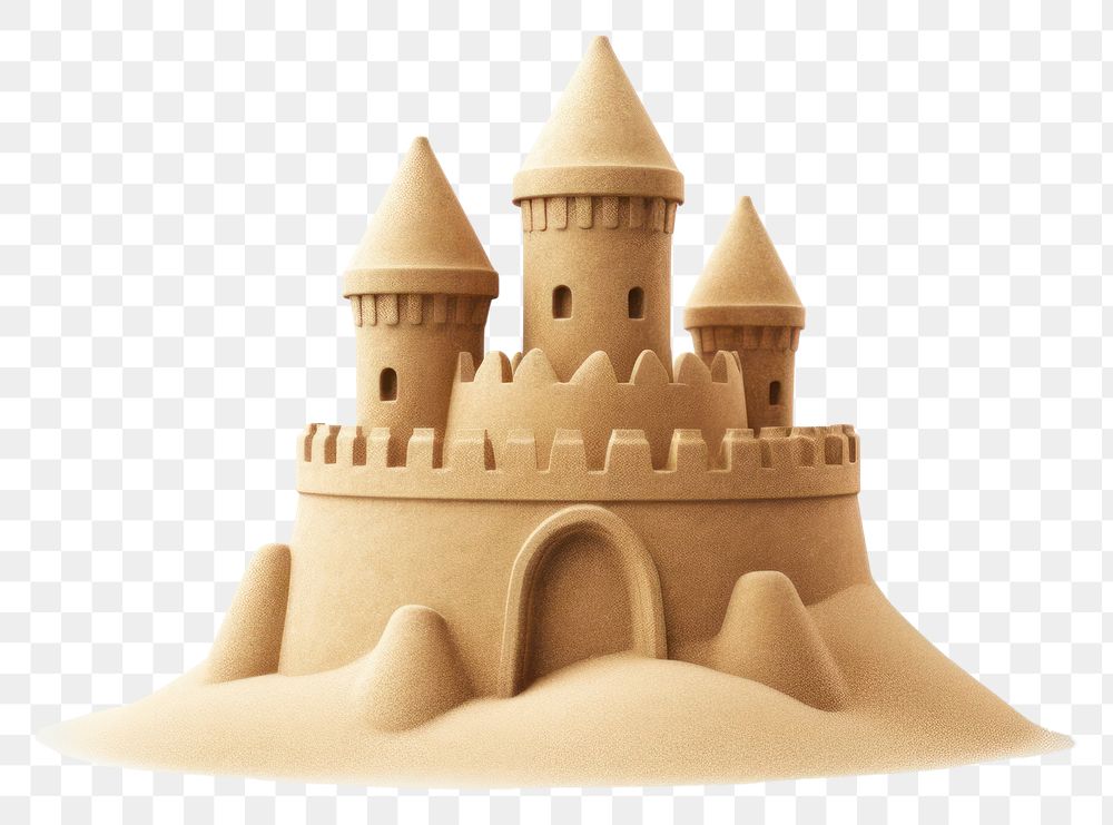PNG Sand architecture castle white background. AI generated Image by rawpixel.