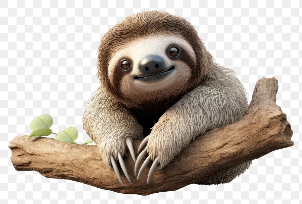 PNG Sloth wildlife cartoon animal. AI generated Image by rawpixel.