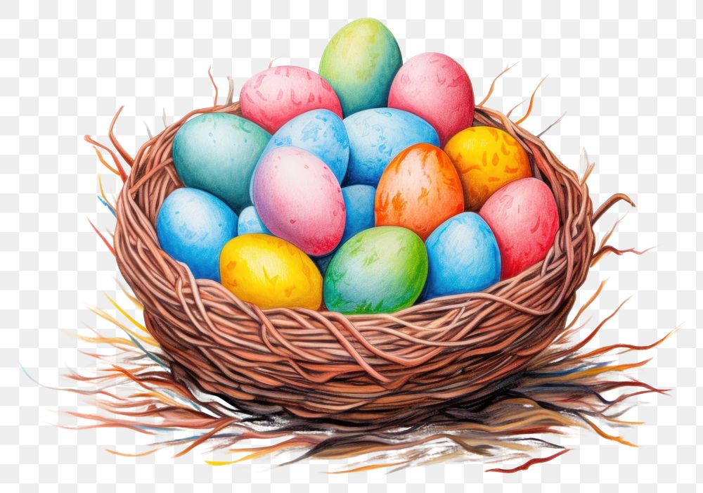 PNG Egg basket easter nest transparent background