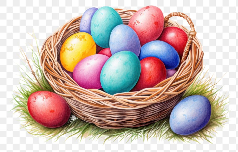 PNG Egg basket easter nest transparent background