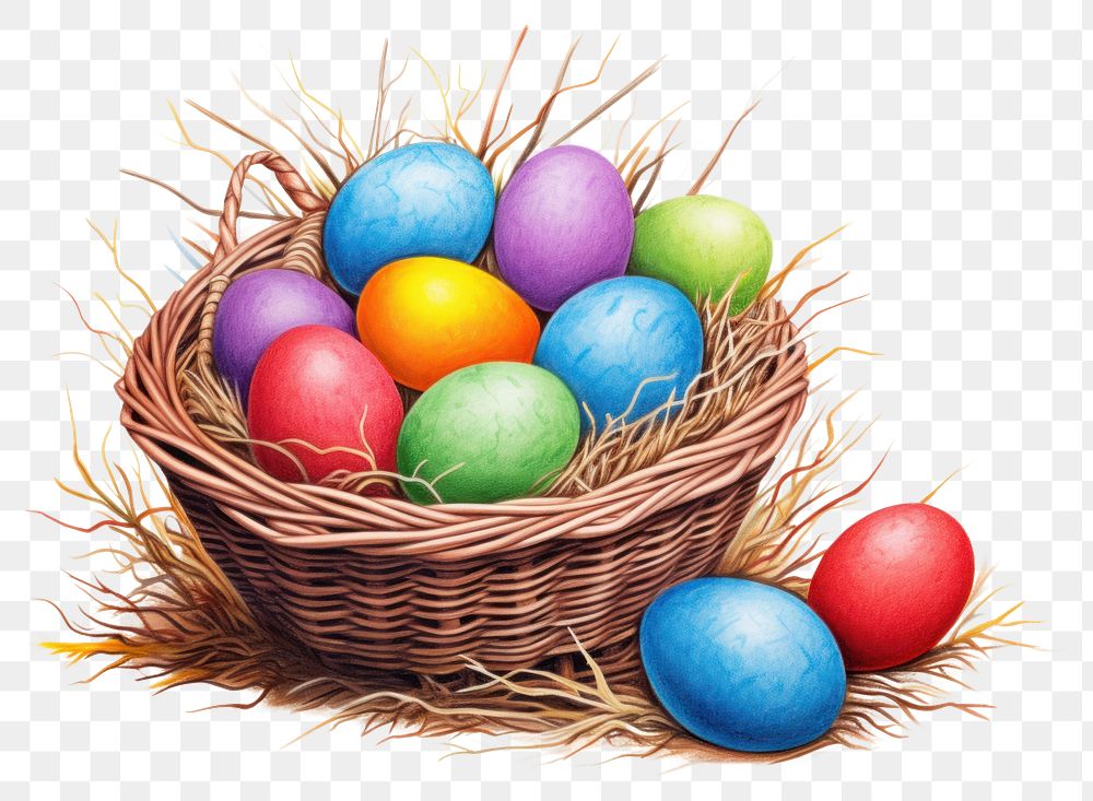 PNG Egg basket easter nest transparent background