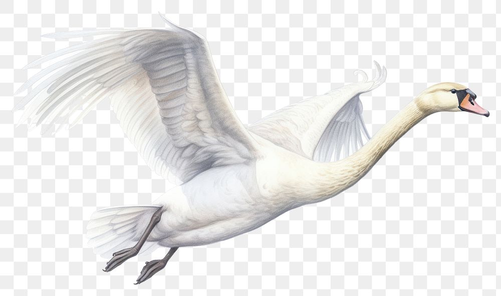 PNG Swan animal flying transparent background