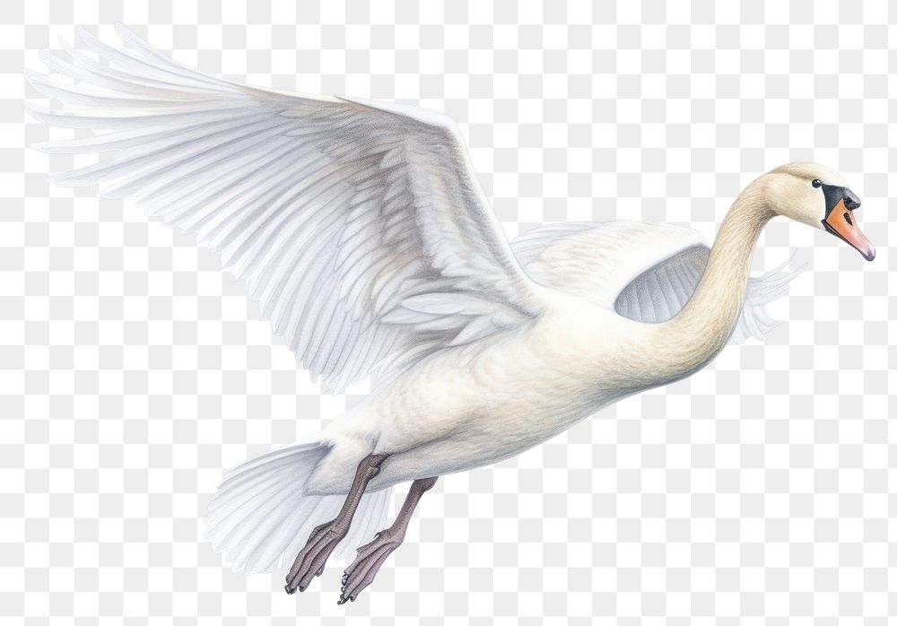 PNG Swan animal flying transparent background