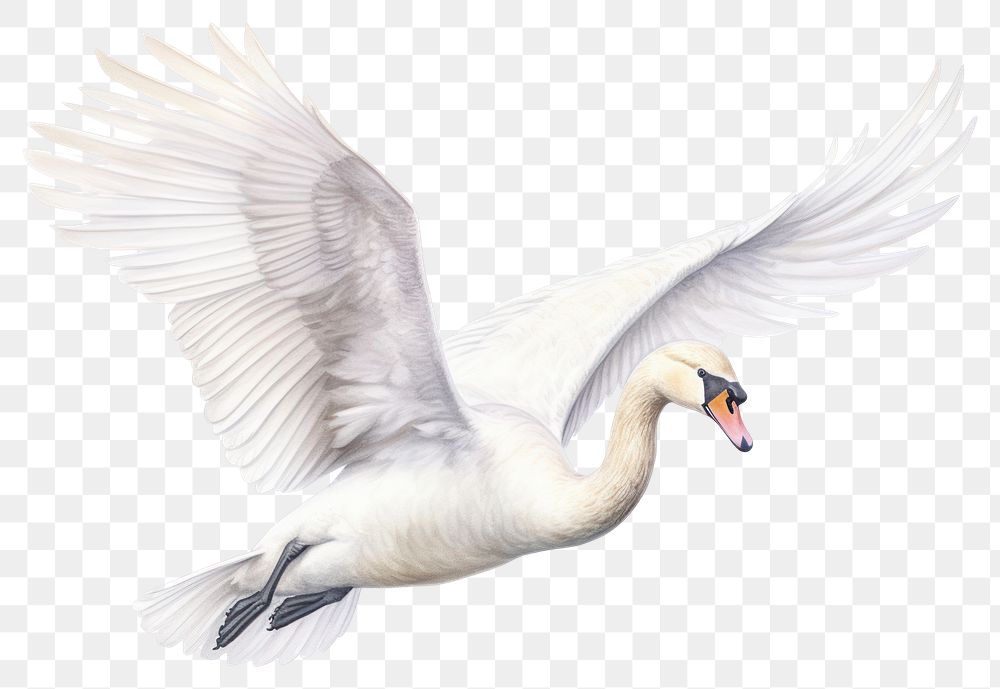 PNG Flying swan animal transparent background