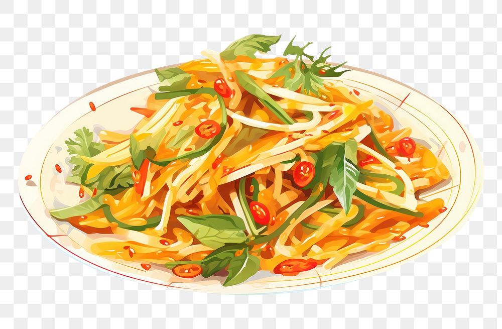 PNG  Vegetable spaghetti noodle pasta. AI generated Image by rawpixel.