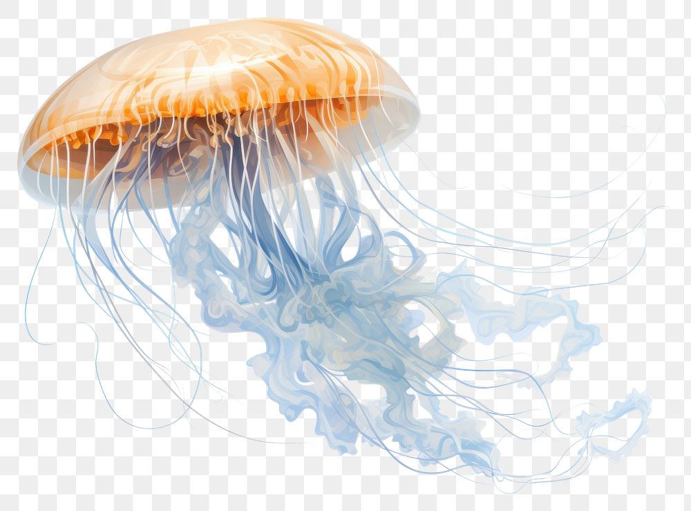 PNG Jellyfish animal transparent background invertebrate. AI generated Image by rawpixel.