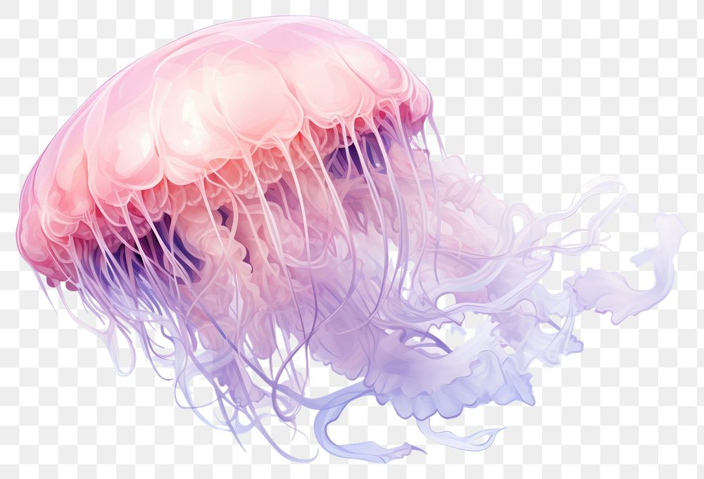 PNG Jellyfish animal pink transparent background. 