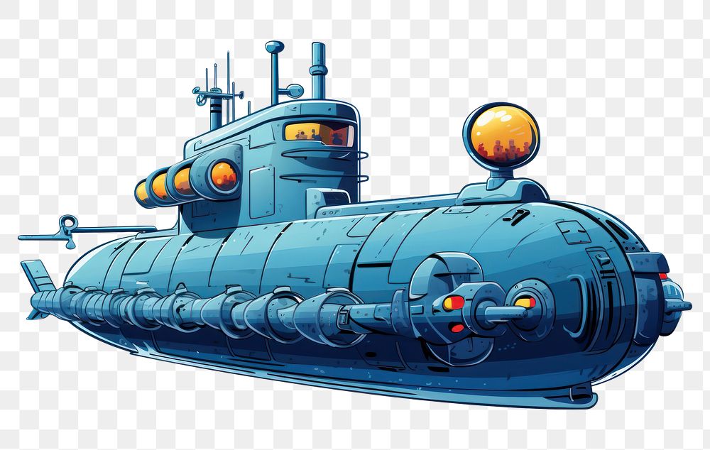 PNG Submarine vehicle transportation battlecruiser. AI generated Image by rawpixel.