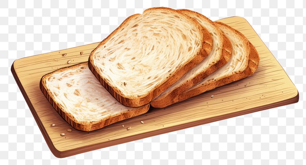 PNG Sliced whole wheat bread food white background chopping board. 