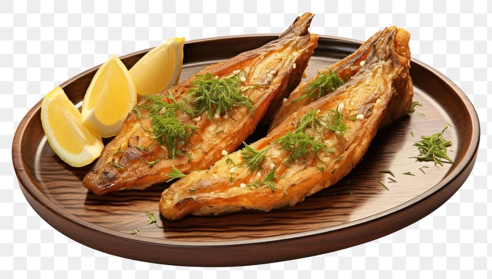 PNG Garlic Fried Fish fish lemon fried. AI generated Image by rawpixel.