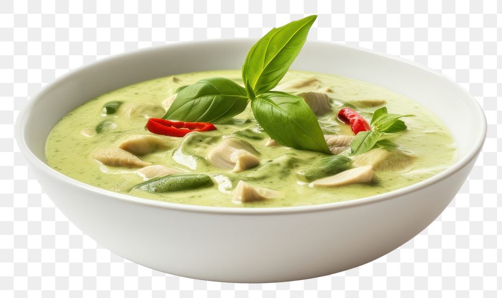 PNG Green curry food soup dish. AI generated Image by rawpixel.