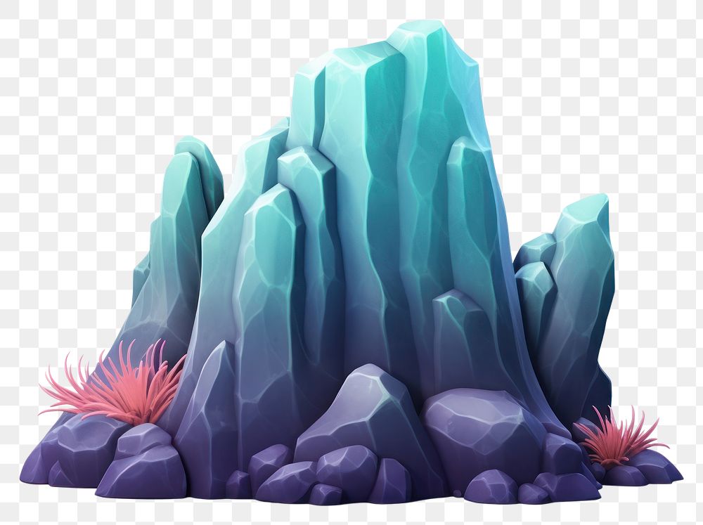 PNG  Cartoon nature rock ice. AI generated Image by rawpixel.
