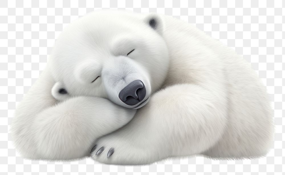 PNG Polar bear wildlife sleeping cartoon. AI generated Image by rawpixel.