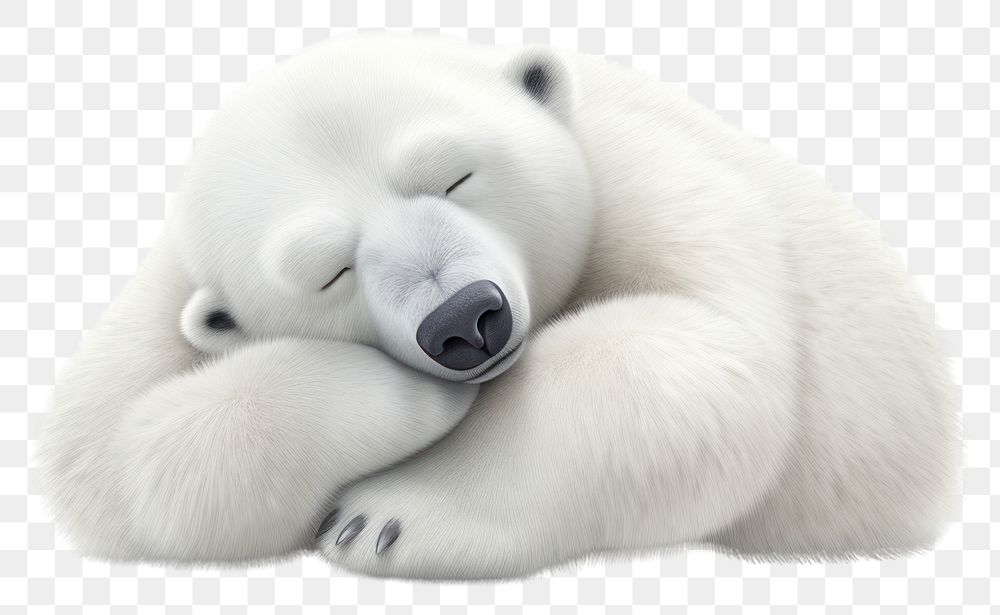 PNG Polar bear wildlife sleeping cartoon. 