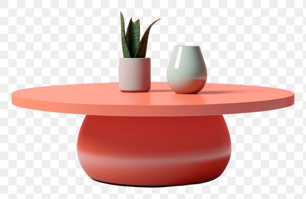 PNG Table furniture earthenware flowerpot. AI generated Image by rawpixel.