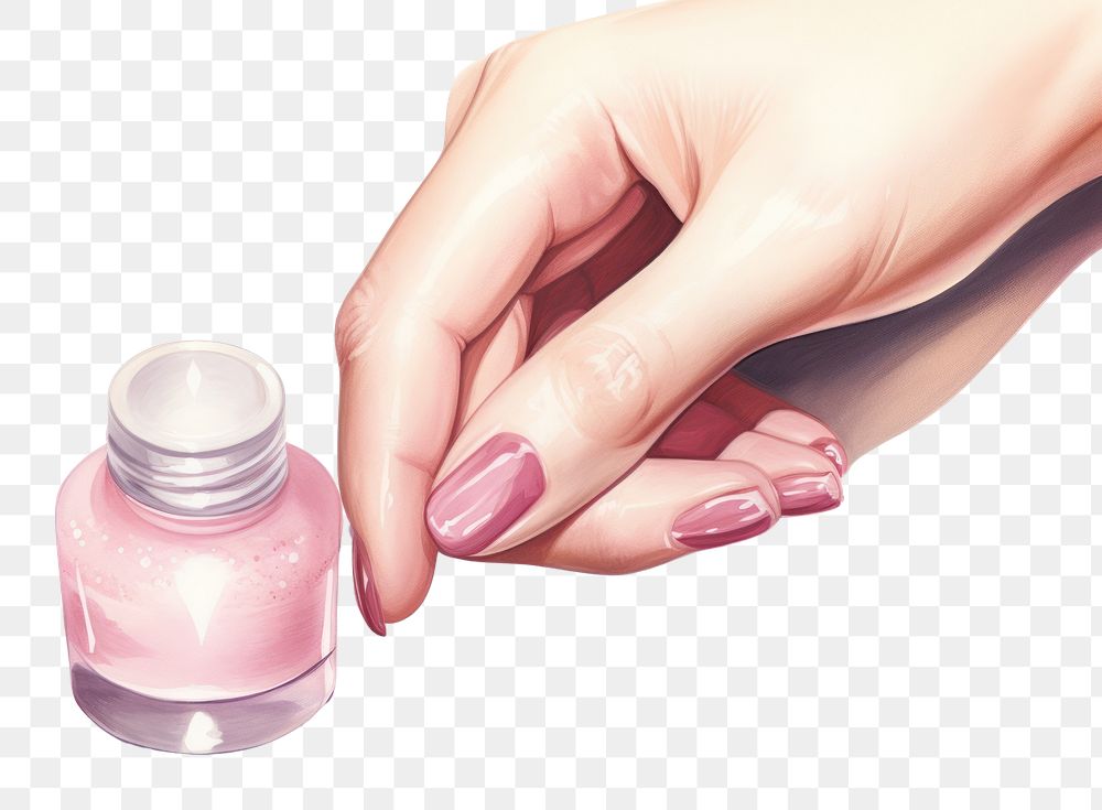 PNG Hand cosmetics nail nail polish. AI generated Image by rawpixel.