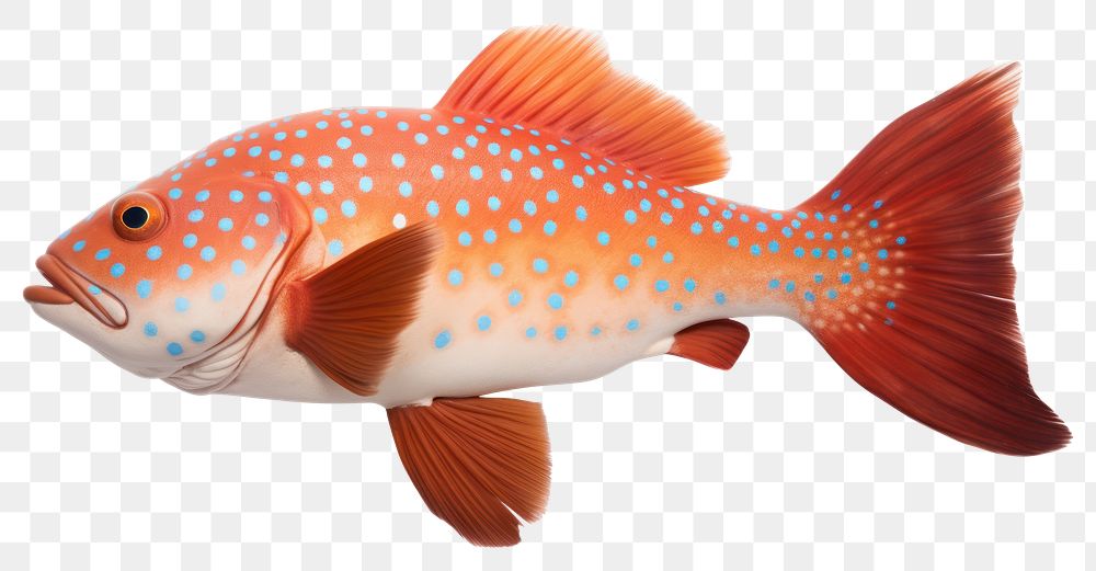 PNG Coral trout animal fish white background. AI generated Image by rawpixel.