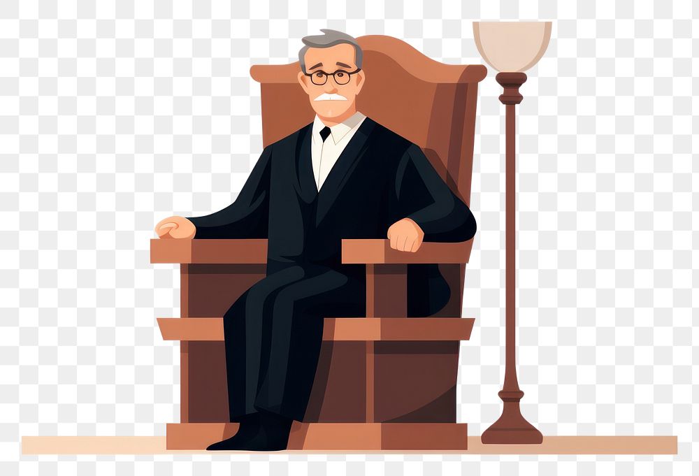 PNG Judge sitting chair adult. AI generated Image by rawpixel.