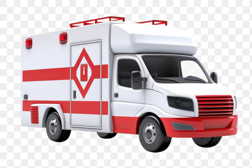 PNG Ambulance vehicle van white background. AI generated Image by rawpixel.