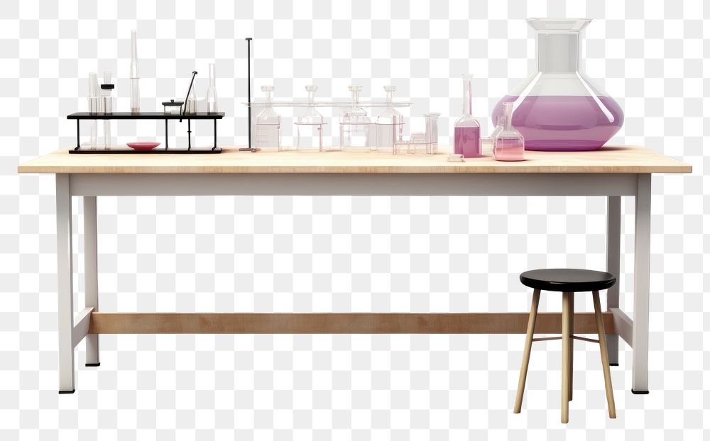 PNG Table furniture desk lab. AI generated Image by rawpixel.