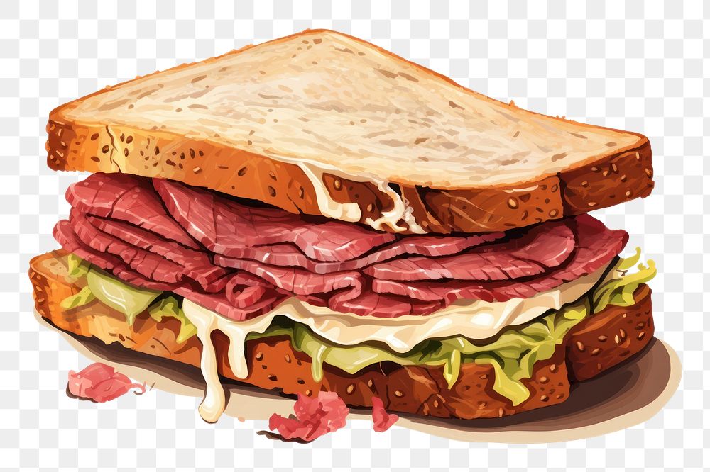 PNG Sandwich bread food beef. AI generated Image by rawpixel.