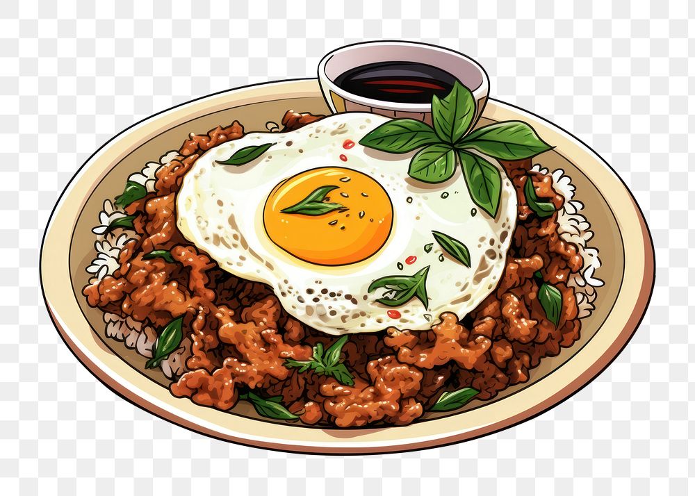 PNG Food egg plate fried. AI generated Image by rawpixel.