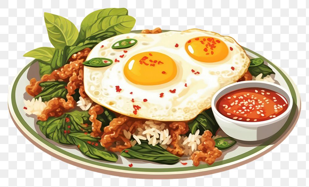 PNG Food egg vegetable breakfast. AI generated Image by rawpixel.