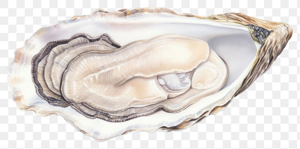 PNG Oyster seafood drawing white background invertebrate. AI generated Image by rawpixel.