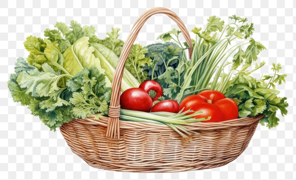 PNG Vegetable basket plant food. 