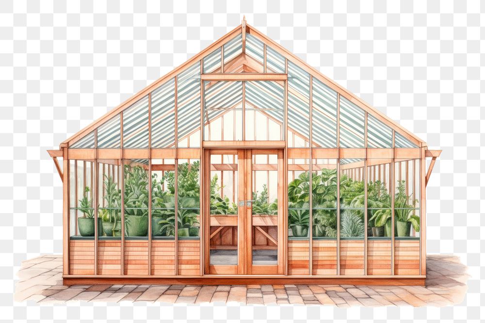PNG Greenhouse plant wood architecture. AI generated Image by rawpixel.