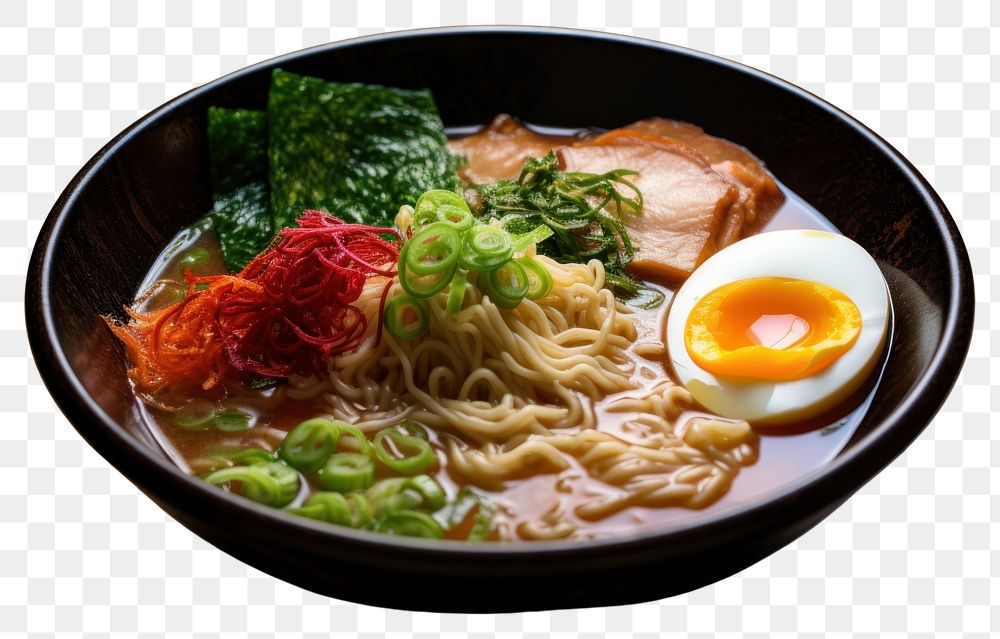 PNG Ramen plate food meal. 