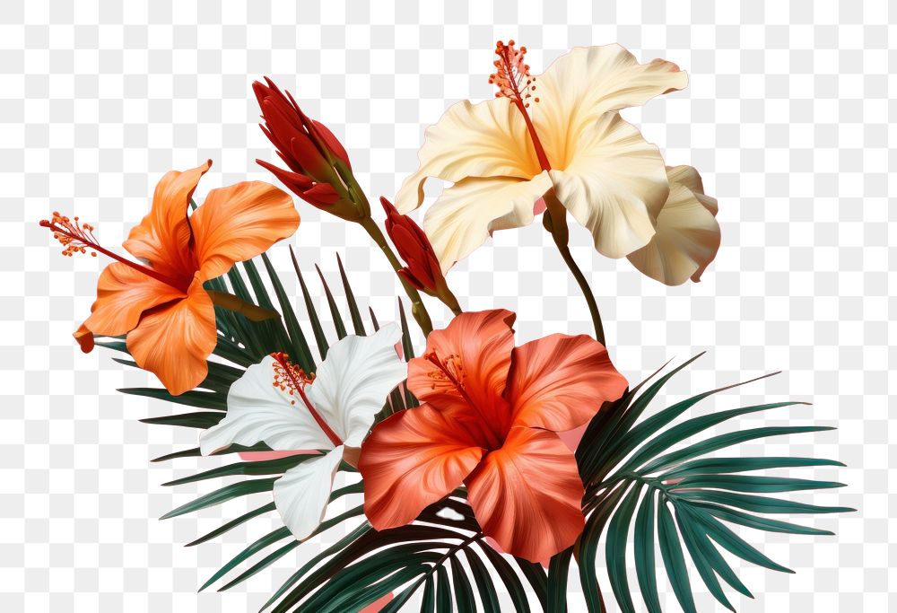 PNG Flower plant hibiscus art. AI generated Image by rawpixel.
