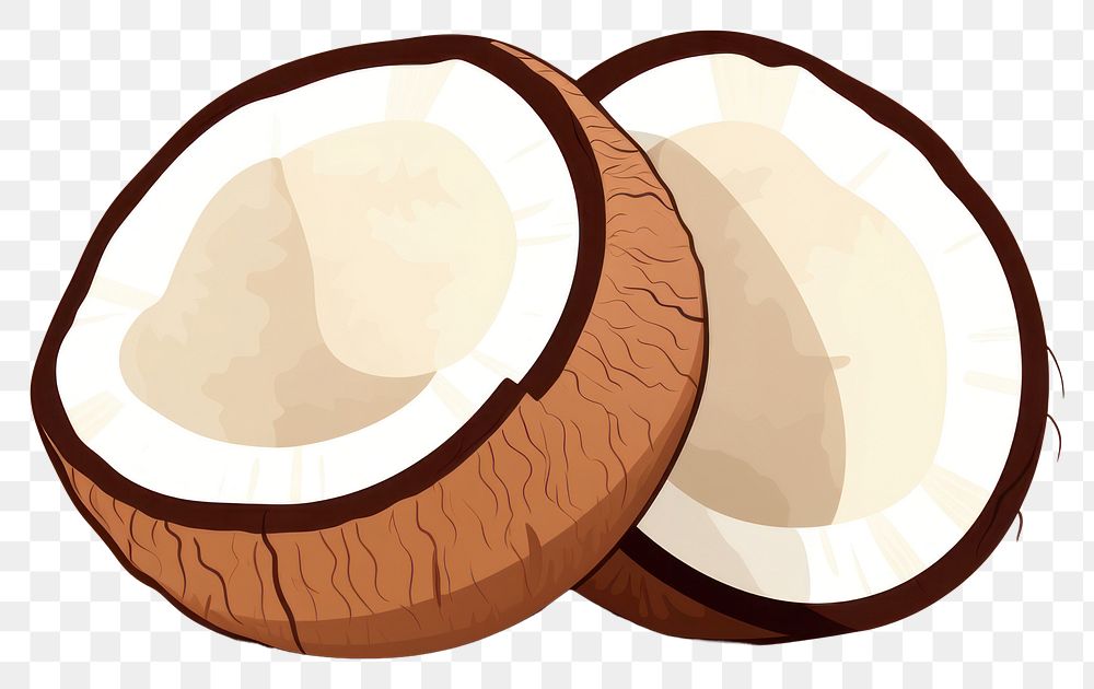 PNG Coconut food freshness cartoon. AI generated Image by rawpixel.