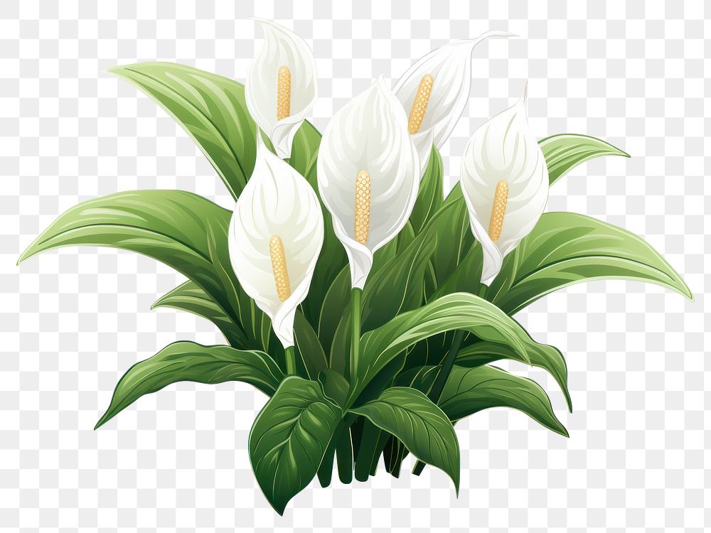 PNG Flower plant green white. 