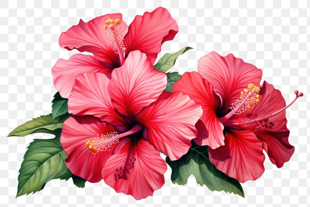 PNG  Hibiscus flower plant white background