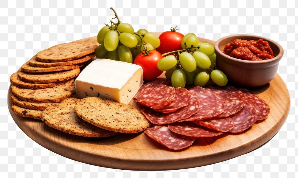 PNG Cheese platter cracker tomato. AI generated Image by rawpixel.