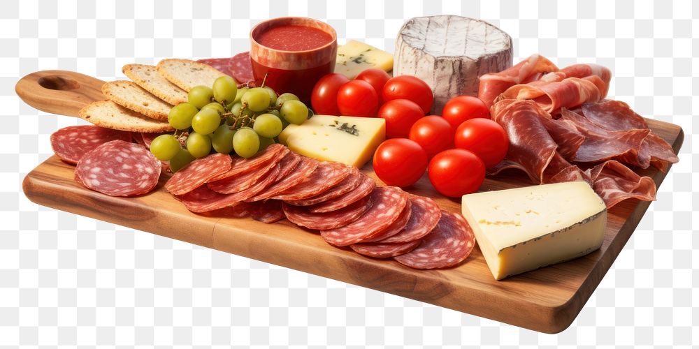 PNG Cheese platter tomato meat. AI generated Image by rawpixel.
