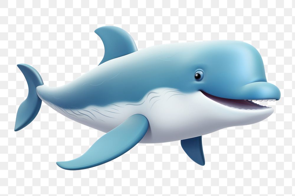 PNG Whale dolphin cartoon animal. 