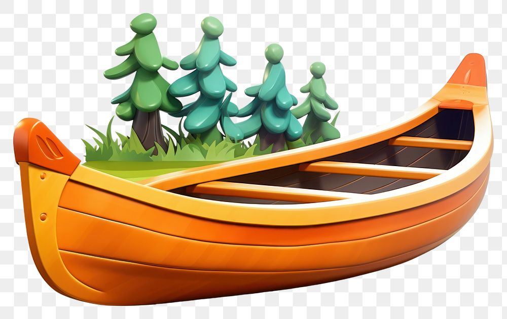 PNG Canoe vehicle cartoon boat. AI generated Image by rawpixel.