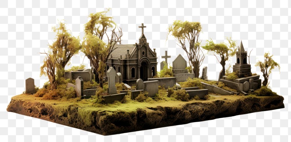 PNG Cemetery outdoors cross white background. AI generated Image by rawpixel.