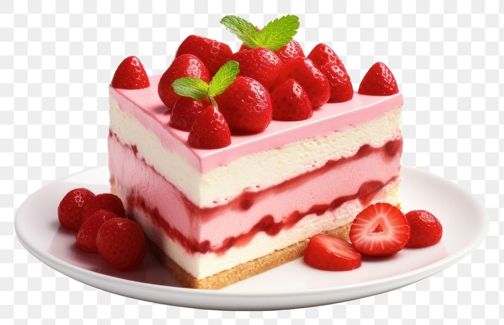 PNG Strawberry cake raspberry dessert. AI generated Image by rawpixel.
