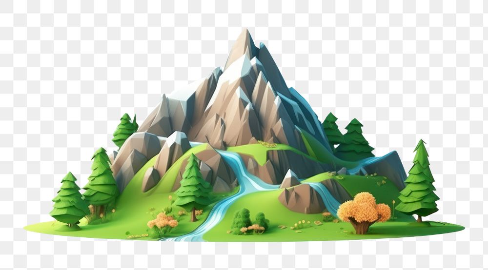 PNG Mountain landscape outdoors cartoon