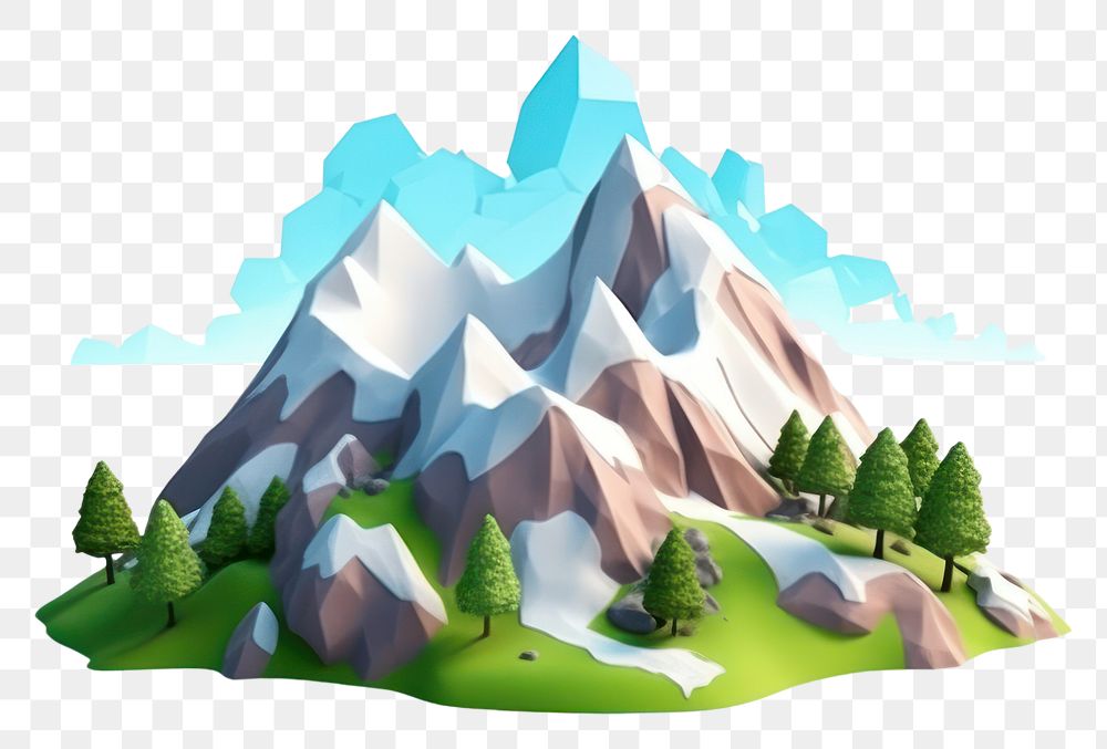 PNG Mountain landscape outdoors cartoon. AI generated Image by rawpixel.