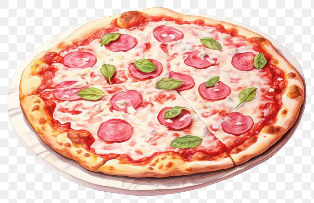 PNG Pizza food white background mozzarella. 