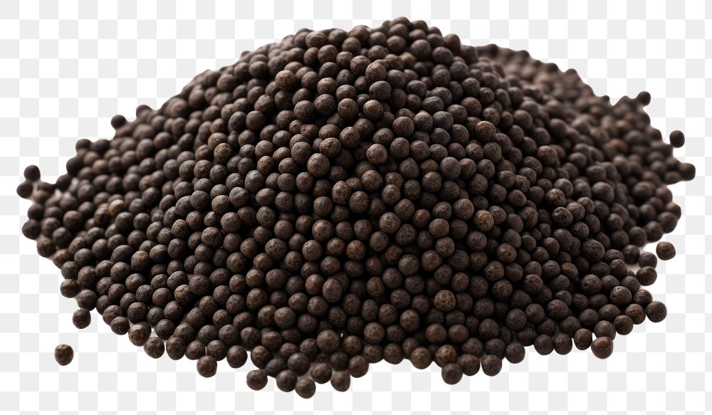 PNG Organic black mustard seeds backgrounds food white background. AI generated Image by rawpixel.
