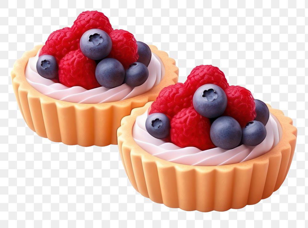 PNG Raspberry blueberry dessert cupcake. AI generated Image by rawpixel.