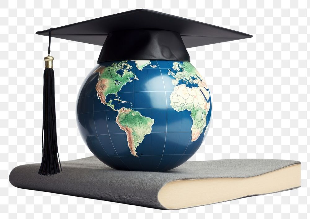 PNG Graduation planet globe intelligence. AI generated Image by rawpixel.