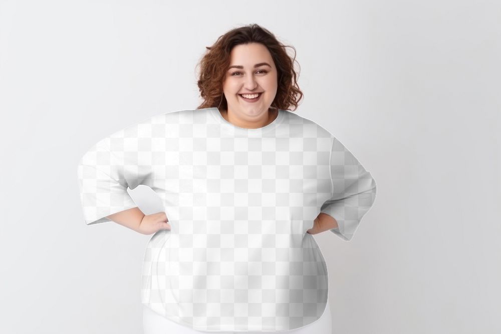 Plus-size sweater png, transparent mockup