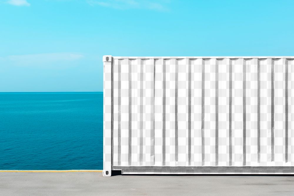 Shipping container, png transparent mockup